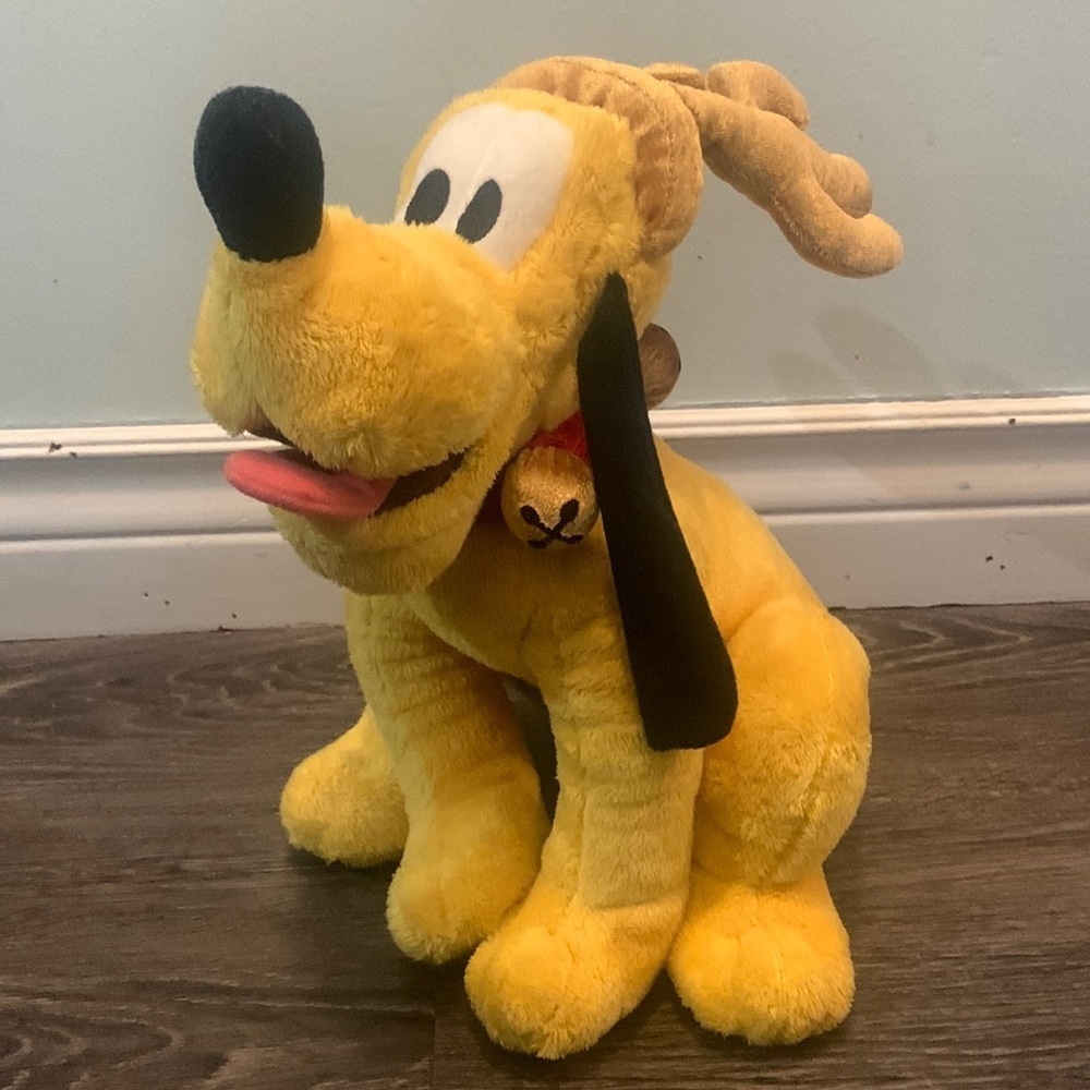 Disney Store Exclusive Reindeer Pluto Wearing a Jingle Bell Collar